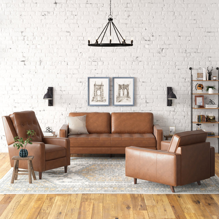 Wayfair tan leather discount chair